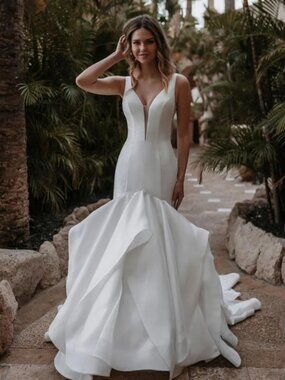 Abella by Allure Ursula E251 Mikado Mermaid Wedding Dress